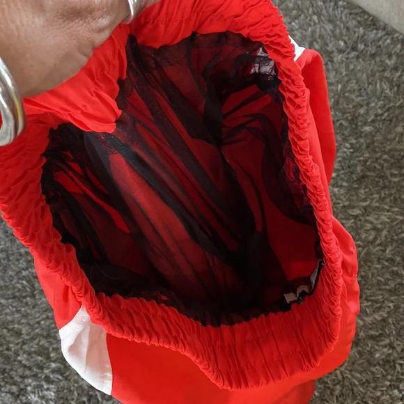 Red nylon drop crotch joggers fully lined - Picture 3 of 6